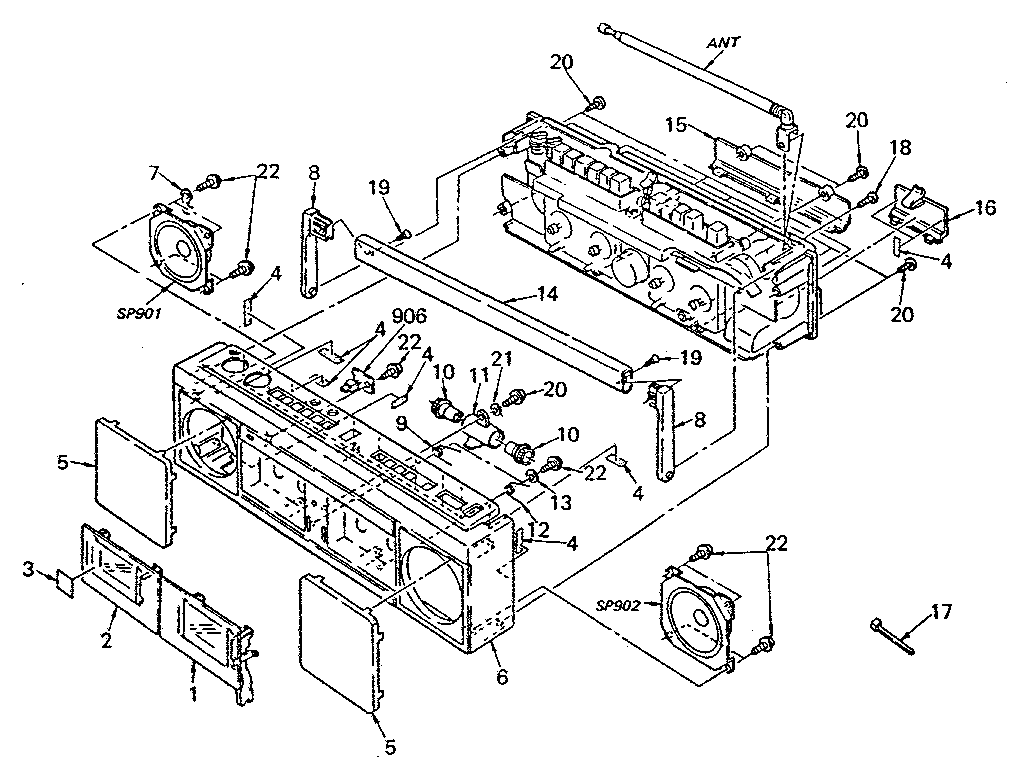 Sony CFS-W33 cabinet diagram