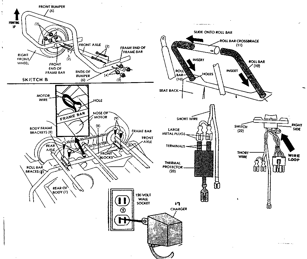 Hedstrom 67-3890-PROBE VI roll bar assembly d diagram