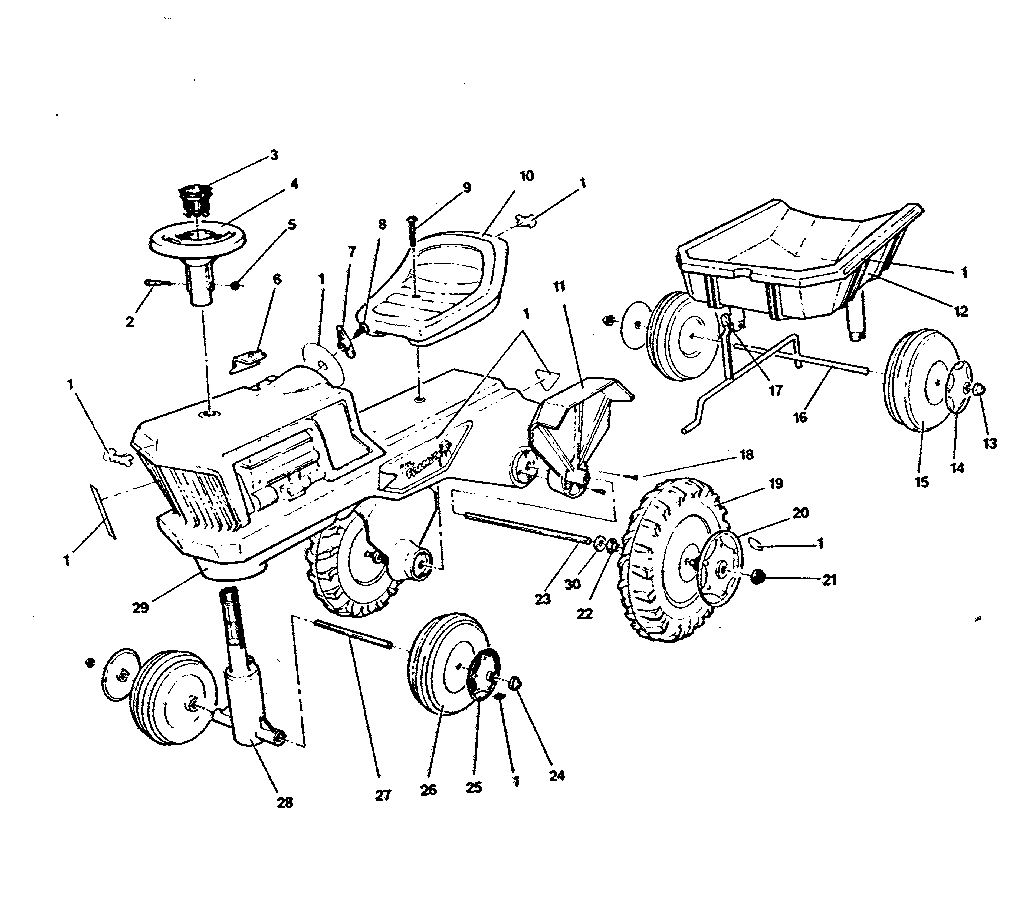 Power Wheels PW6983 replacement parts diagram