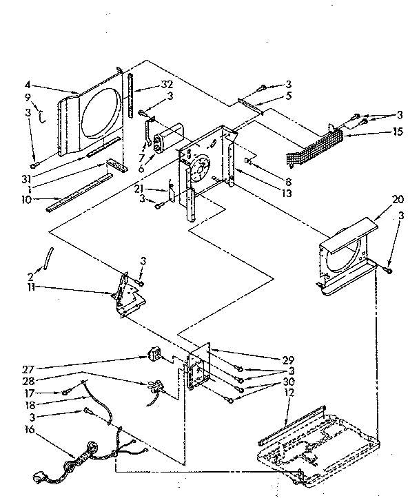 Kenmore 1068710752 air flow and control parts diagram