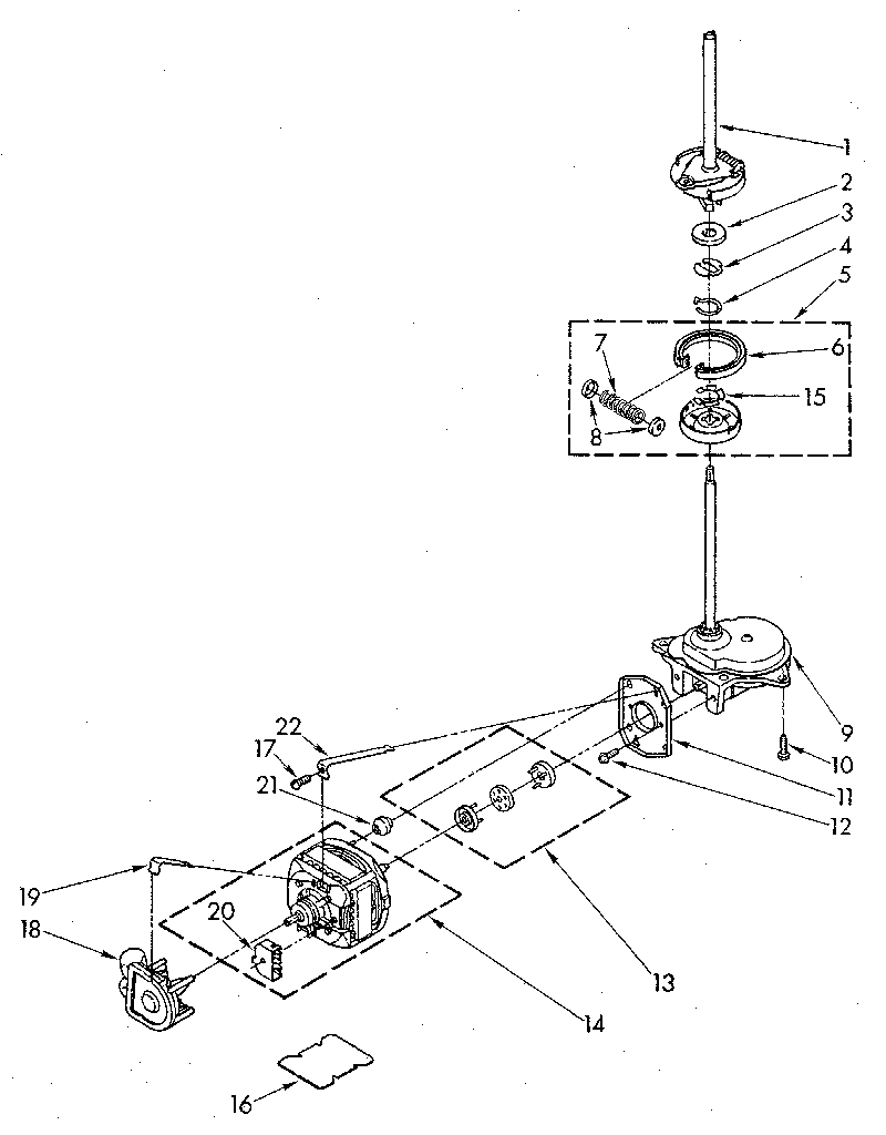 Kenmore 11084671800 brake, clutch, gearcase, motor and pump diagram