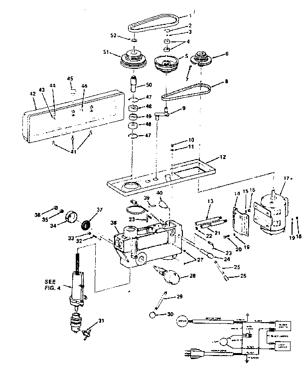 Craftsman 113213853 motor and pulley assembly with guard diagram