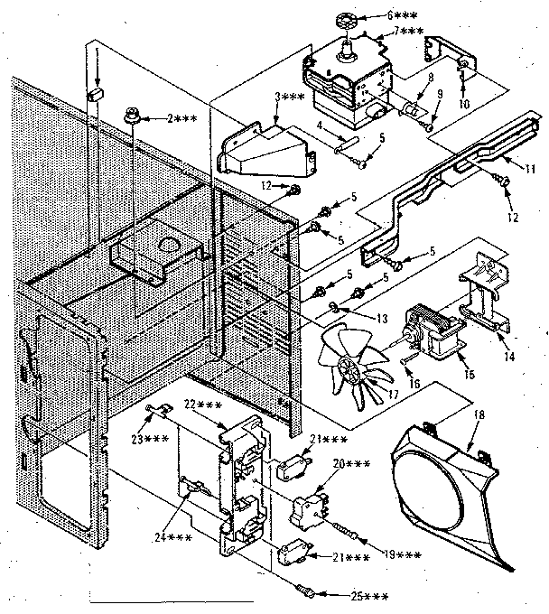 Kenmore 5668878621 switches and microwave parts diagram