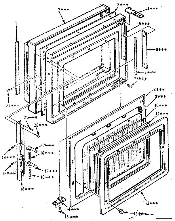 Kenmore 5668878621 door parts diagram