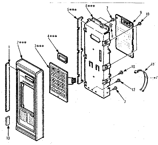 Kenmore 5668878621 control panel parts diagram