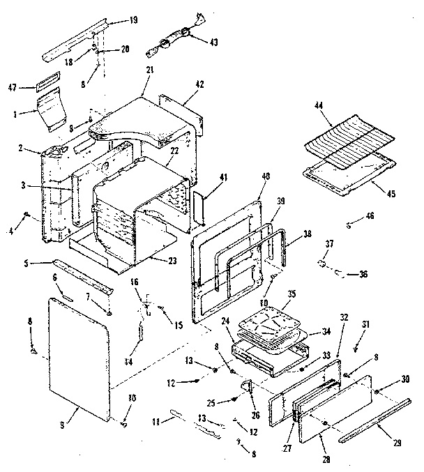 Kenmore 9116138511 body section diagram