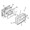 Kenmore 9116138511 oven door section 911.6158511, 911.6178511 diagram