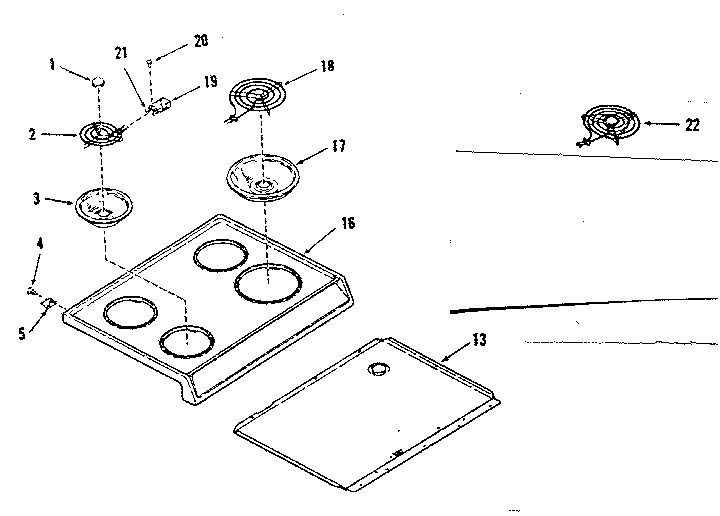 Kenmore 9116288411 main top section diagram