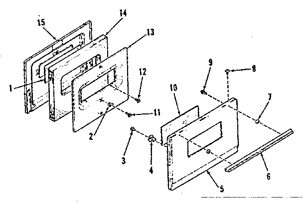 Kenmore 9116288411 model number 911.6268411 oven door section diagram