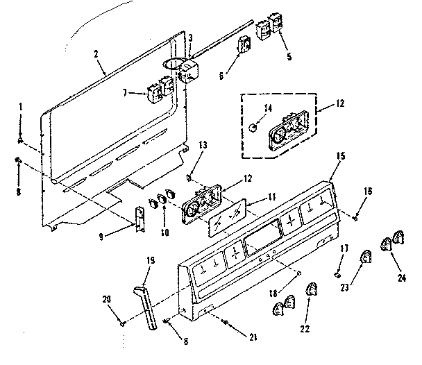 Kenmore 9116428414 backguard section diagram