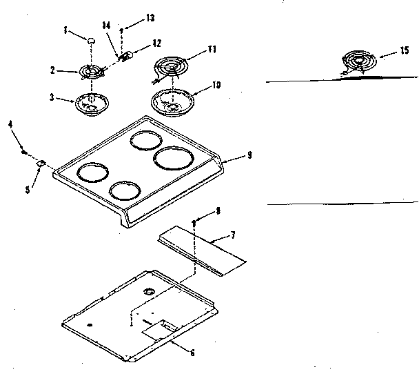 Kenmore 9116428414 main top section diagram