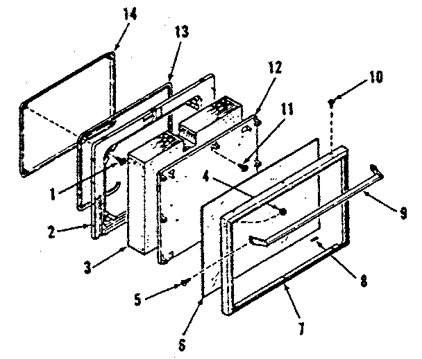 Kenmore 9116428414 model number 911.6428414 oven door section diagram