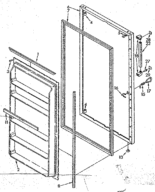 Kenmore 1068262311 door parts diagram