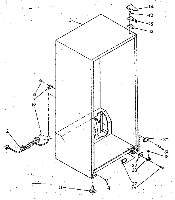 Kenmore 1068262311 cabinet parts diagram