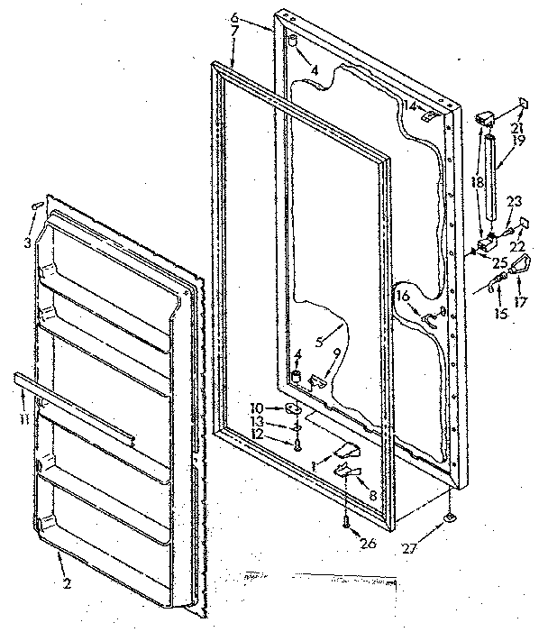 Kenmore 1068265582 door parts diagram