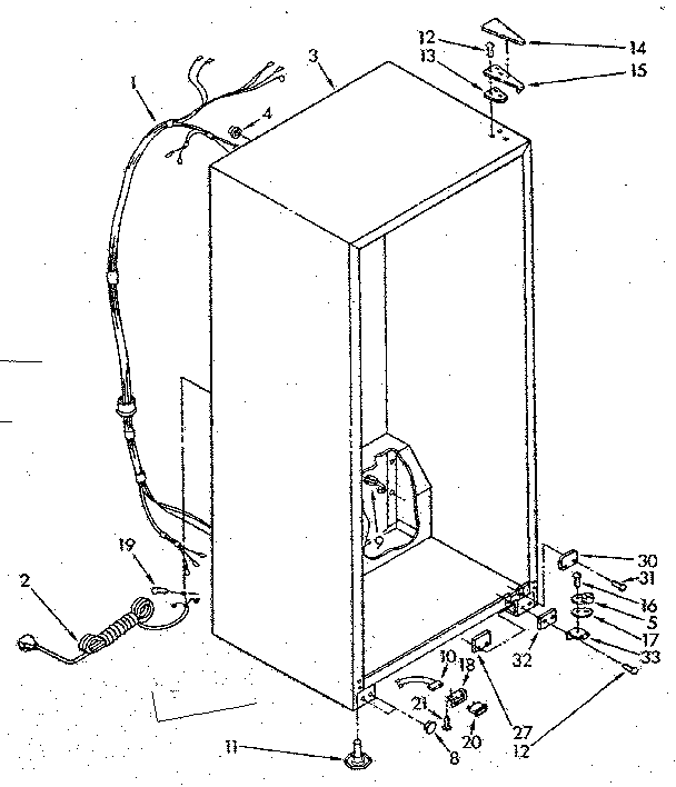 Kenmore 1068265582 cabinet parts diagram
