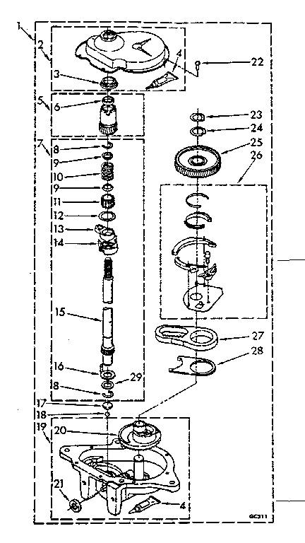 Kenmore 11081310140 gearcase parts diagram