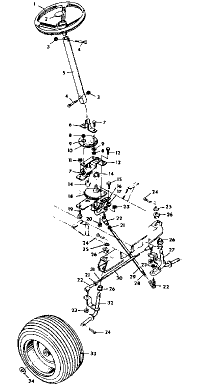 Craftsman 1432336 steering and front axle diagram