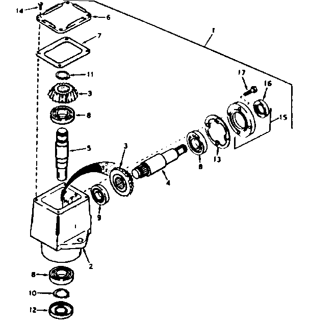 Craftsman 1432336 peerless right angle drive--model no. 143.3187-p91 diagram