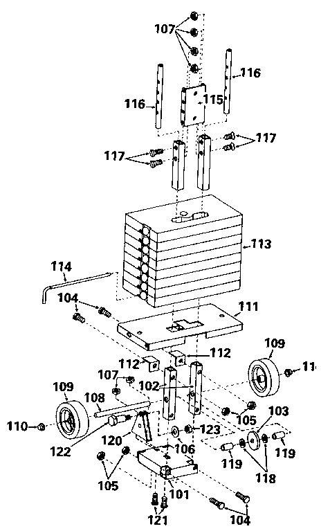 Lifestyler 15638-EXERCISE BENCH base assembly diagram