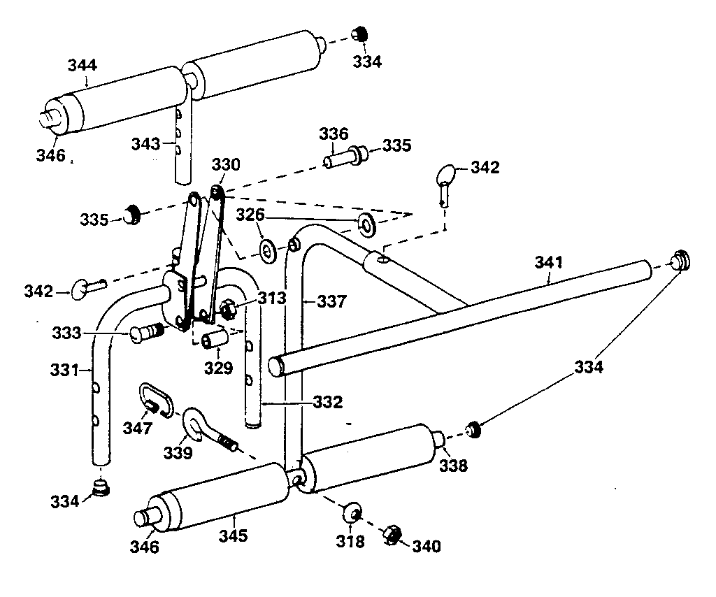 Lifestyler 15638-EXERCISE BENCH leg lift assembly diagram