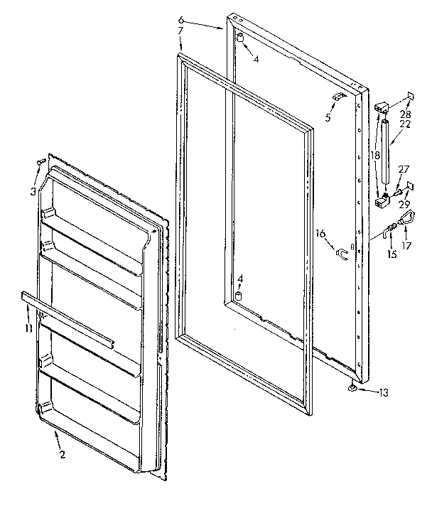 Kenmore 1068262181 door diagram