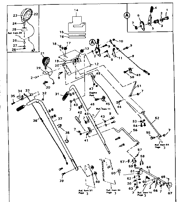 Craftsman 536882701 handle assembly diagram