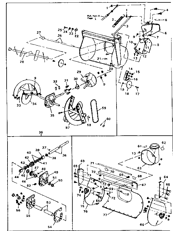 Craftsman 536882701 auger housing assembly diagram