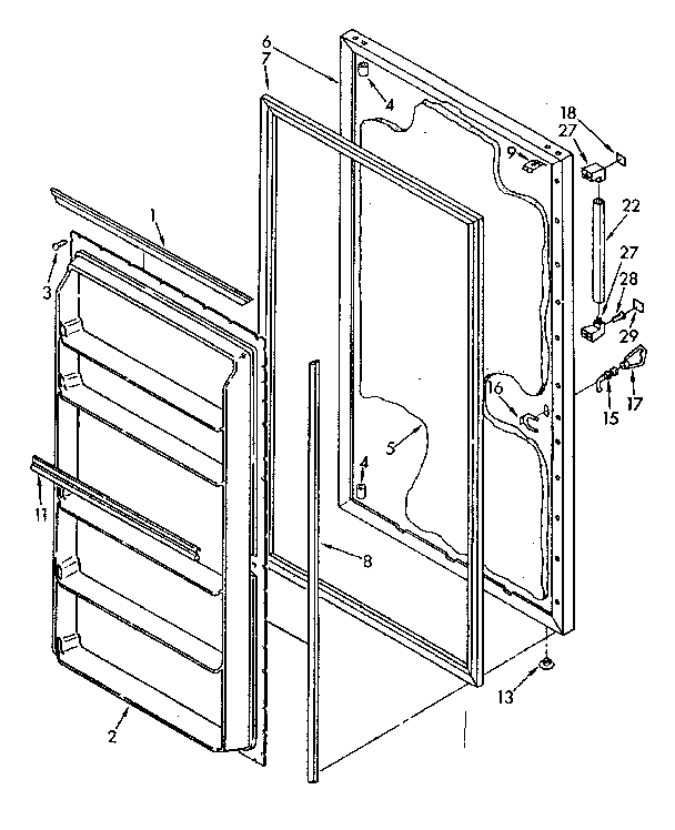 Kenmore 1068262511 door parts diagram