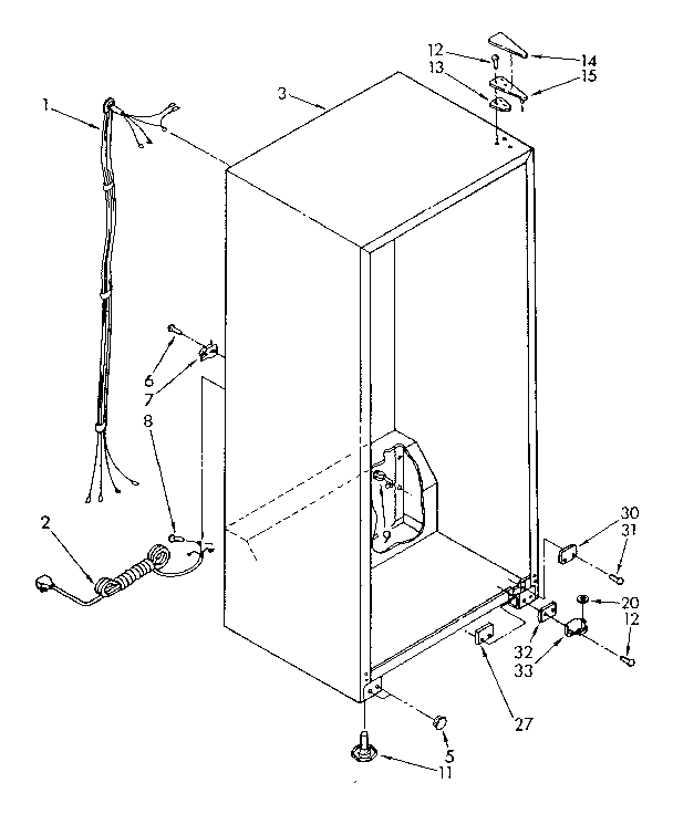 Kenmore 1068262511 cabinet parts diagram