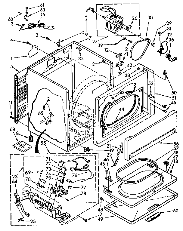 Kenmore 11087671300 cabinet diagram