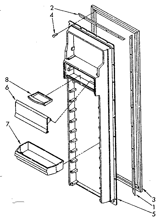 Kenmore 1068562980 refrigerator interior door panel diagram