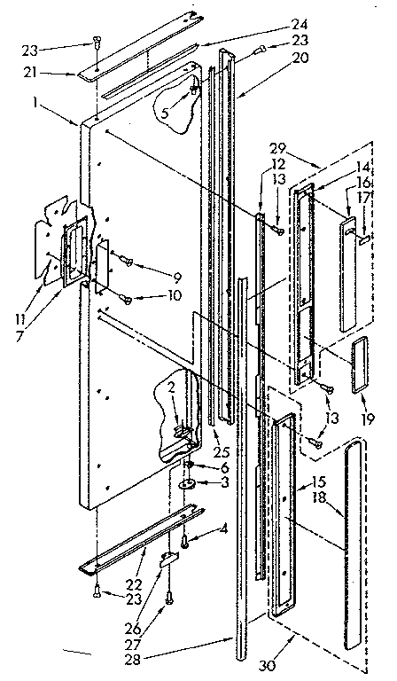 Kenmore 1068562980 refrigerator exterior door panel diagram