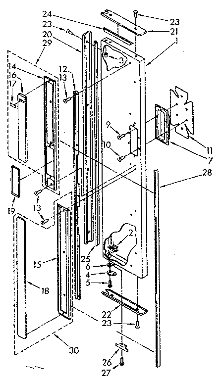 Kenmore 1068562980 freezer exterior door panel diagram