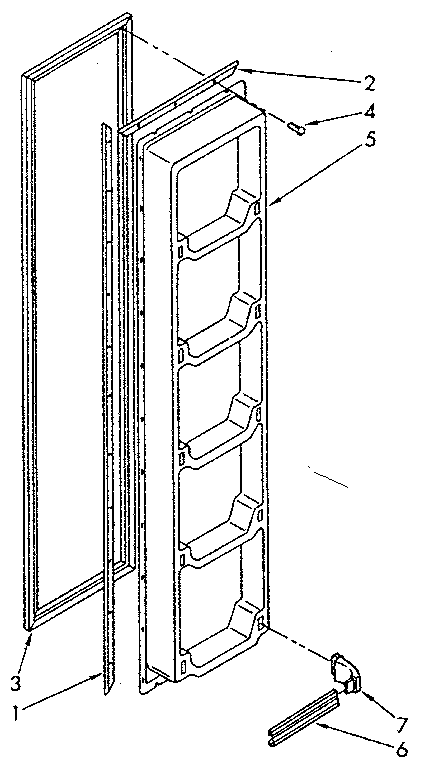 Kenmore 1068562980 freezer interior door panel diagram