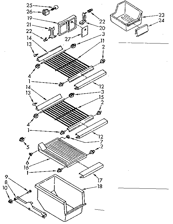 Kenmore 1068562980 freezer interior diagram