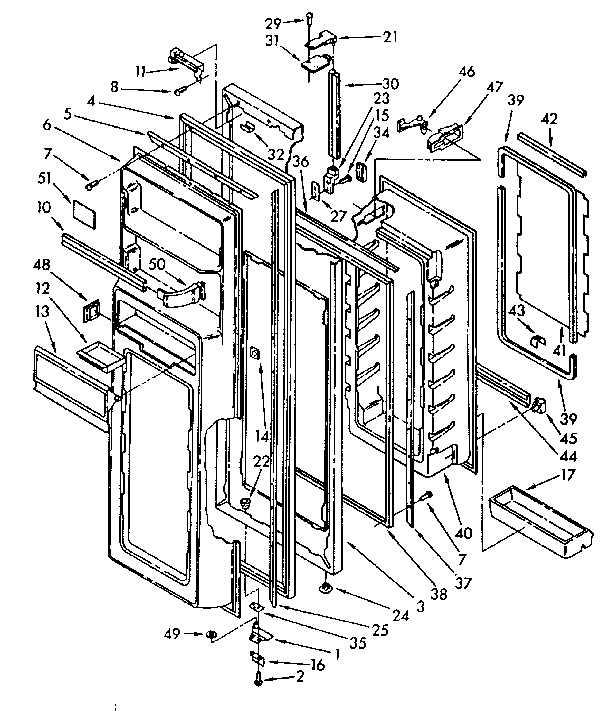 Kenmore 1068566830 refrigerator door diagram