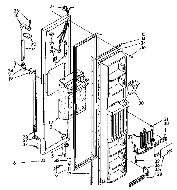 Kenmore 1068566830 freezer door diagram