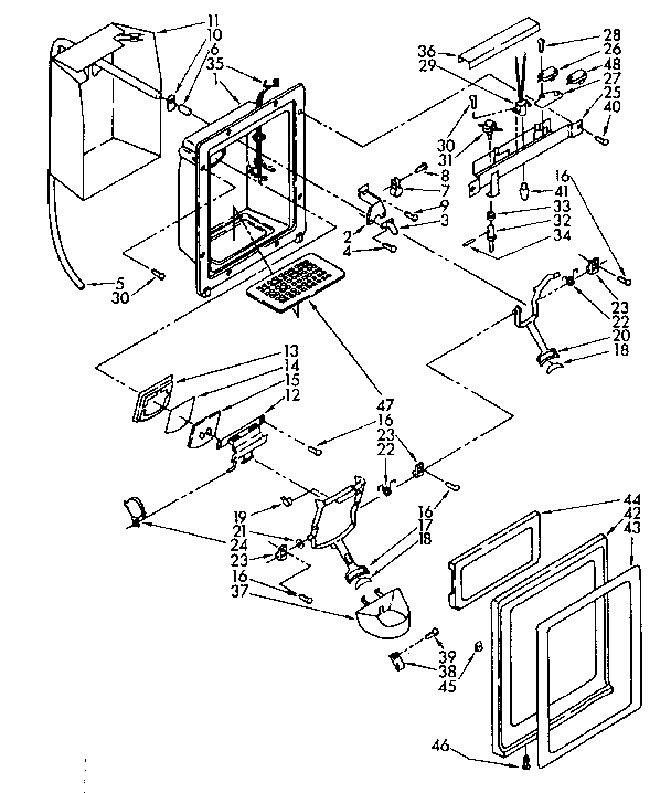 Kenmore 1068566830 dispenser front diagram