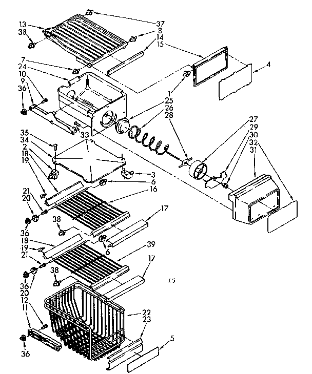 Kenmore 1068566830 freezer interior diagram