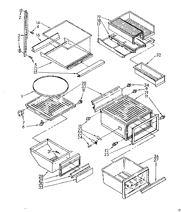 Kenmore 1068566830 refrigerator interior diagram