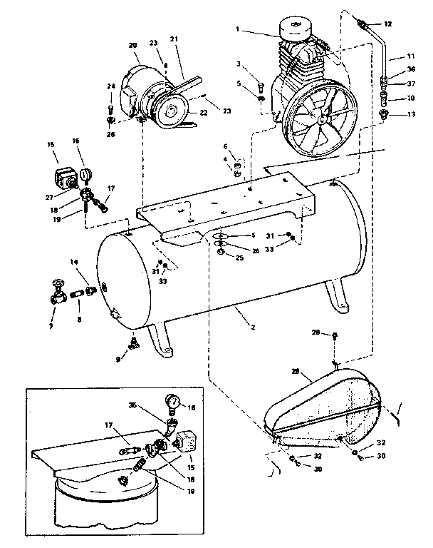 Craftsman 106175151 air compressor diagram