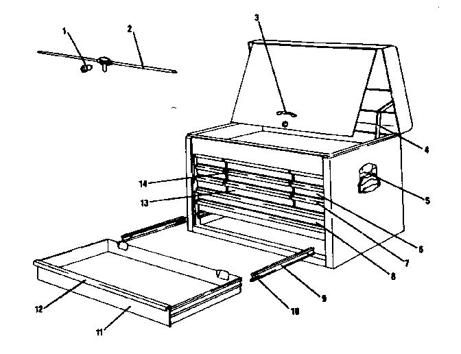 Craftsman 706652590 drawer chest with lock diagram