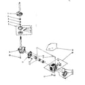 Kenmore 11081362850 brake, clutch, gearcase, motor and pump diagram