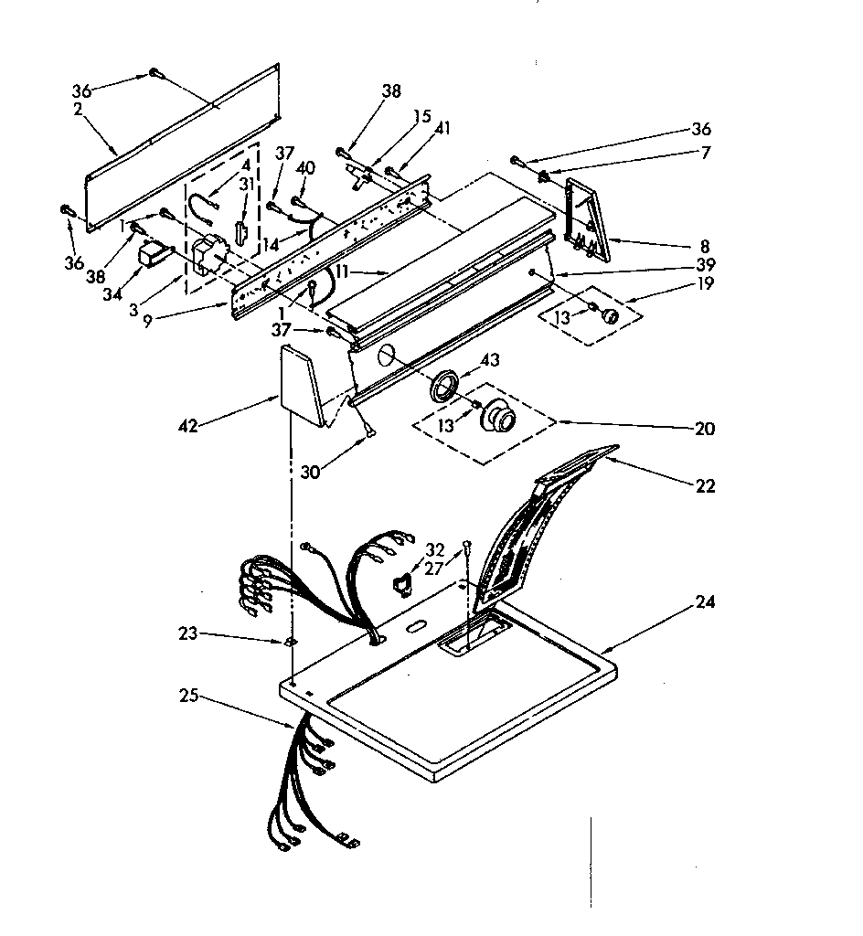 Kenmore 11086662800 top and console diagram