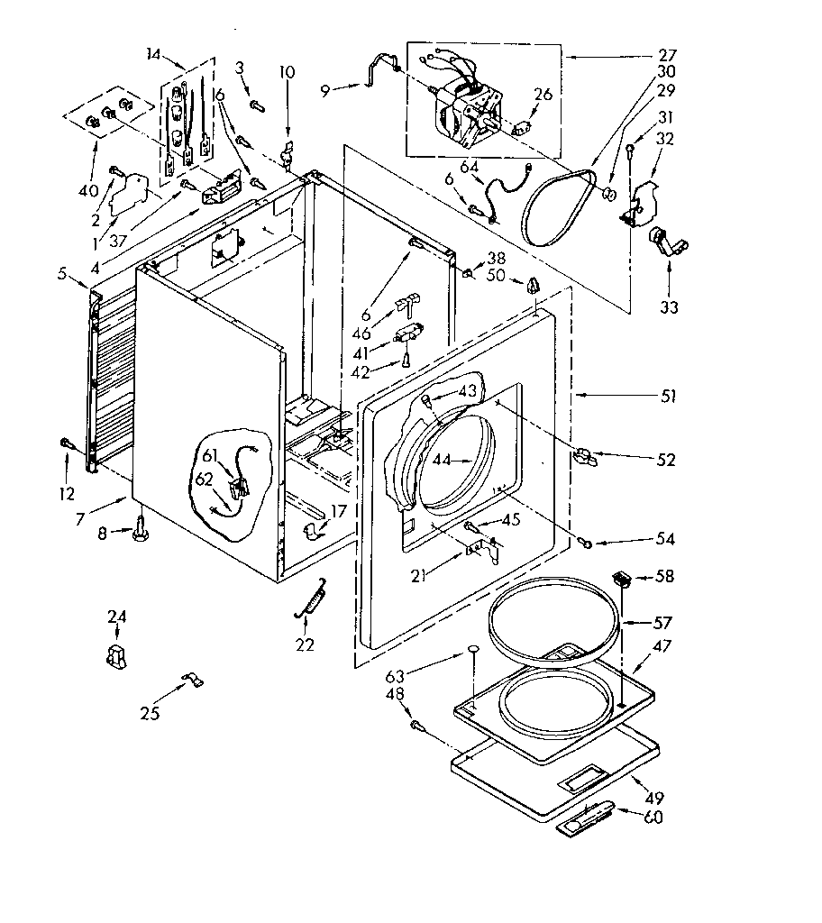 Kenmore 11086662800 cabinet diagram