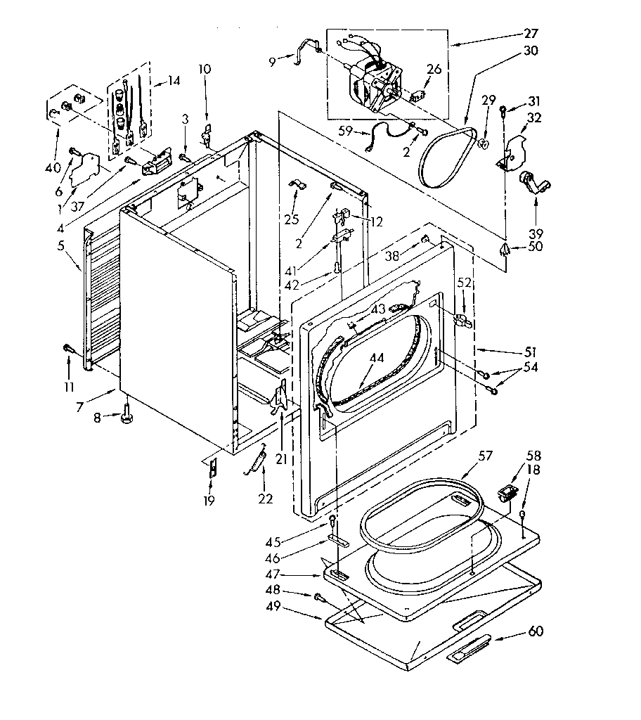 Kenmore 11086671100 cabinet diagram