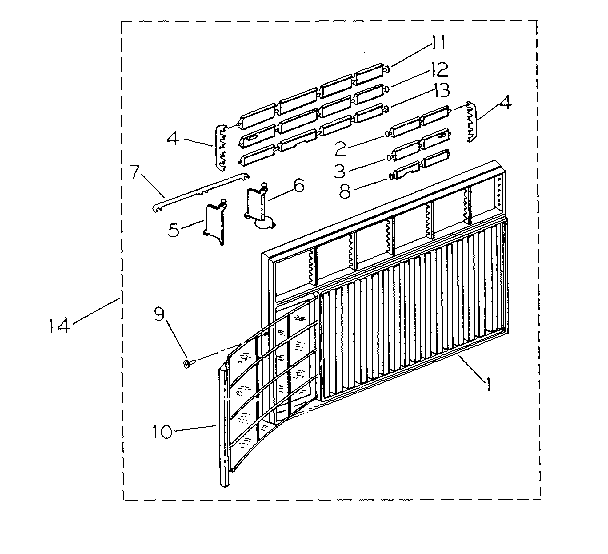 Kenmore 2538753081 cabinet and front panel diagram