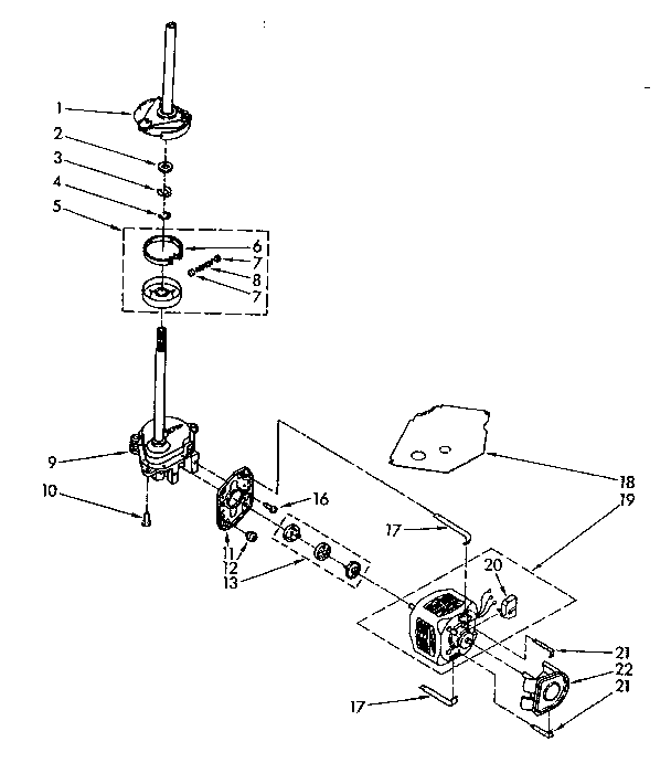Kenmore 11081476840 brake, clutch, gearcase, motor and pump parts diagram