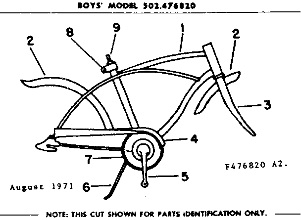 Sears 502476820 frame assembly diagram